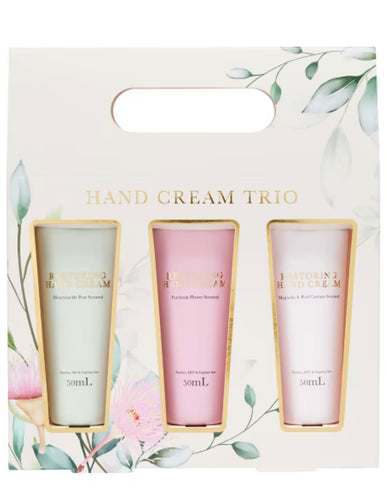 Restoring Hand Cream Trio Set - Honeysuckle Pear, Patchouli Flower and Magnolia and Red Currant