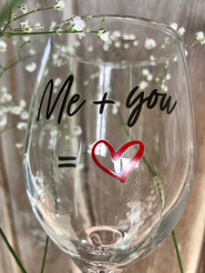Me + You Wine Glass