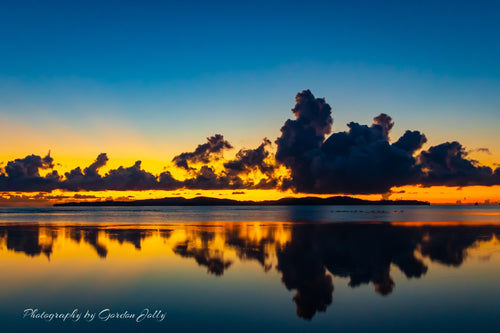 Sunrise over Kawau Island, NZ. Print.